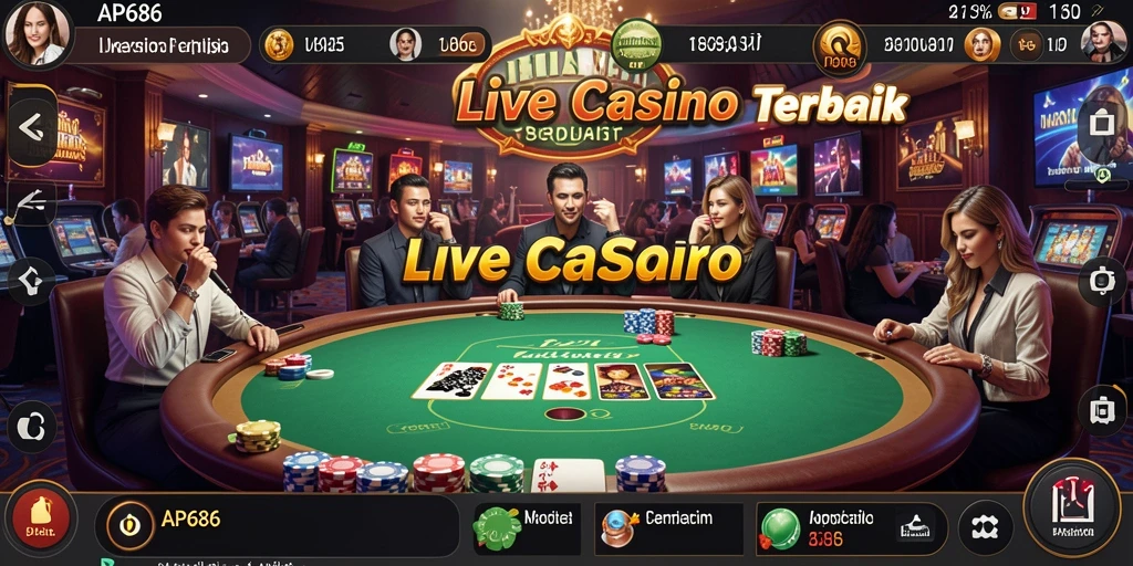 Tampilan menarik dari gameplay Live Casino di AP686.