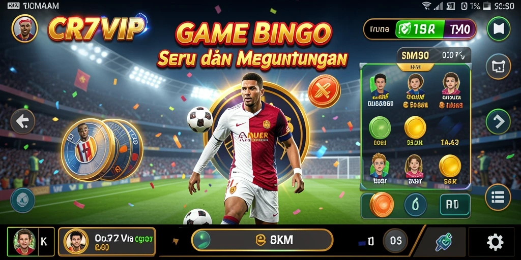 Gameplay menarik CR7VIP dengan fitur Bingo interaktif.