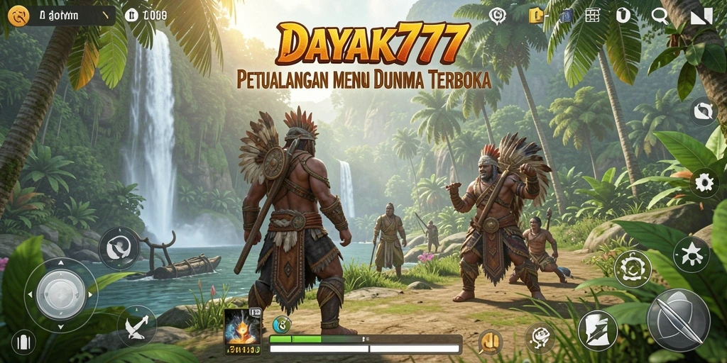 Screenshot gameplay DAYAK777 yang menampilkan petualangan seru di dunia terbuka.