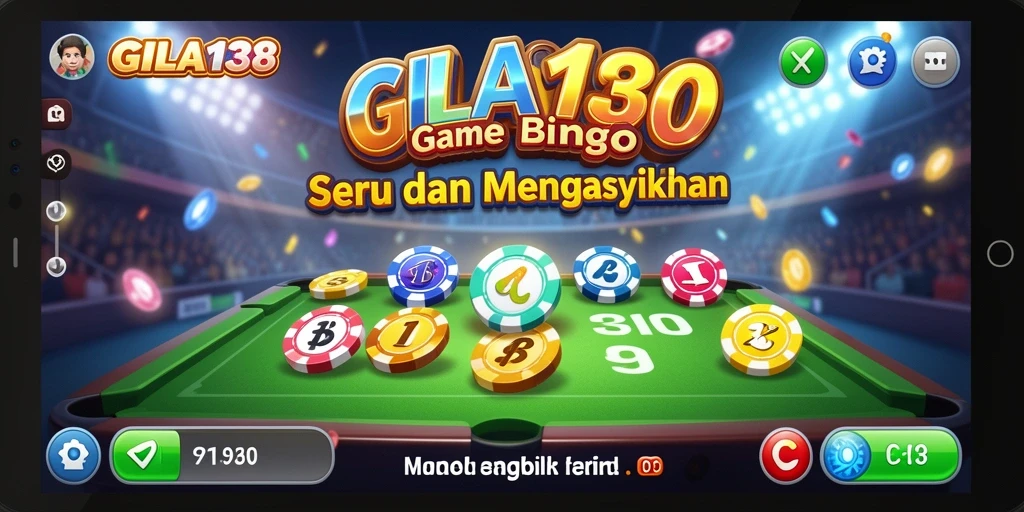 Tampilan seru gameplay Bingo di GILA138 yang penuh warna.