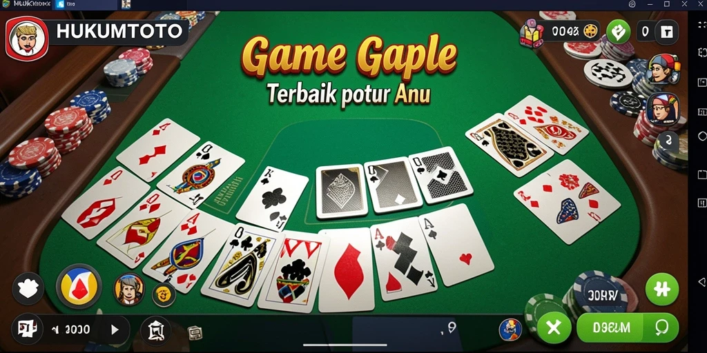 Screenshot gameplay HUKUMTOTO yang menampilkan keseruan permainan Gaple.