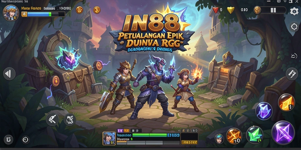 Screenshot gameplay IN88 menampilkan aksi seru dalam pertempuran RPG.
