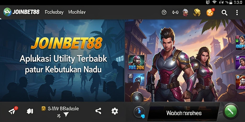 Tampilan utama JOINBET88 dengan fitur utility yang lengkap.