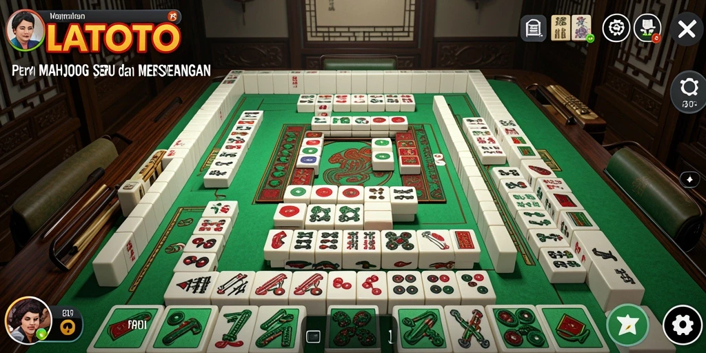 Tangkapan layar permainan LATOTO dengan tampilan papan Mahjong.