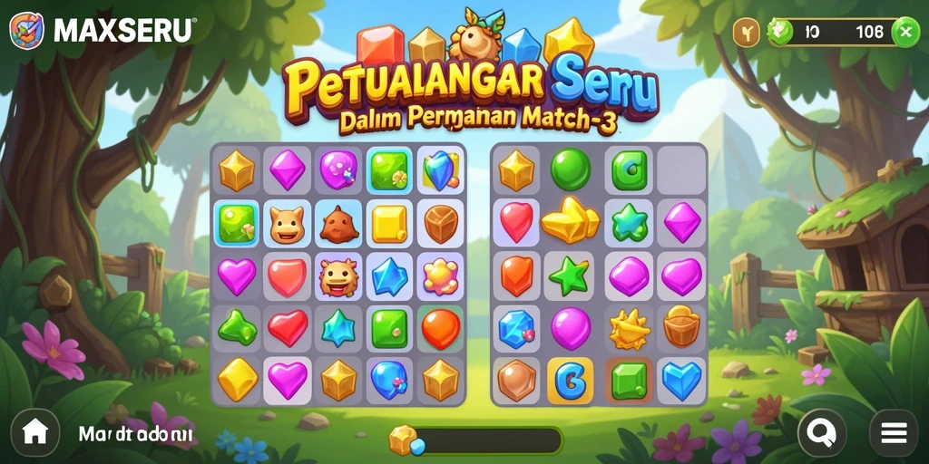 Gameplay menarik dari MAXSERU dengan elemen warna-warni.