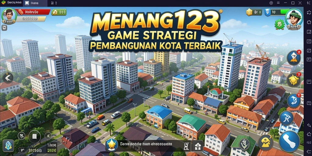 Tampilan gameplay MENANG123 dengan strategi pembangunan kota.