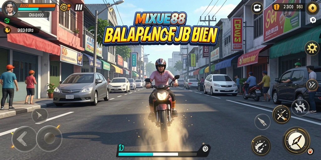 Screenshot utama <strong>MIXUE88</strong> menampilkan aksi balapan nyata di jalanan.