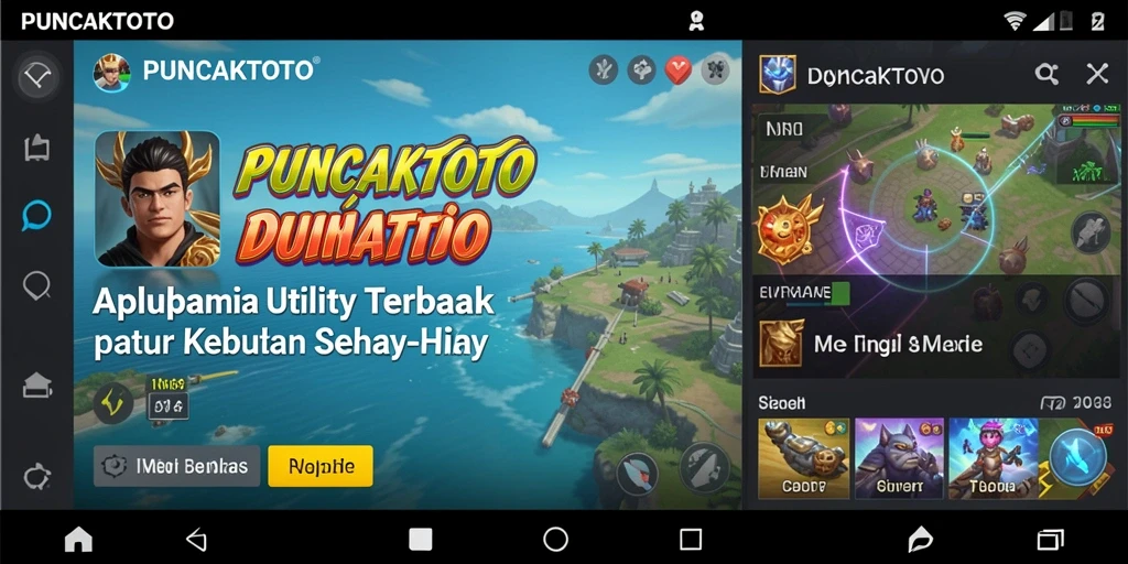 Tampilan utama PUNCAKTOTO dengan fitur-fitur utilitas yang lengkap.