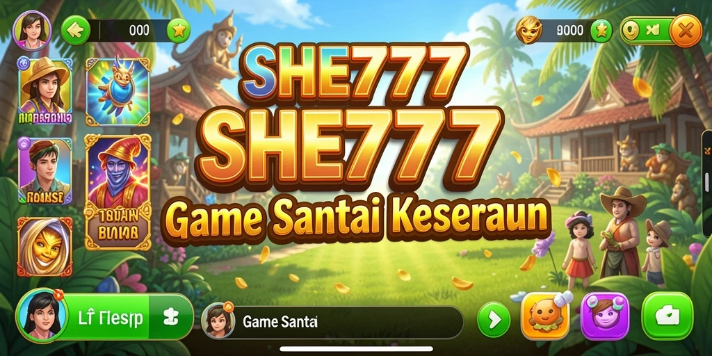 Tangkapan layar SHE777 menampilkan gameplay yang ceria dan penuh warna.