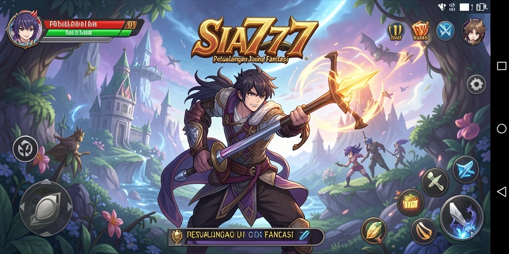 Tampilan gameplay SIA777 dengan karakter anime yang beraksi.