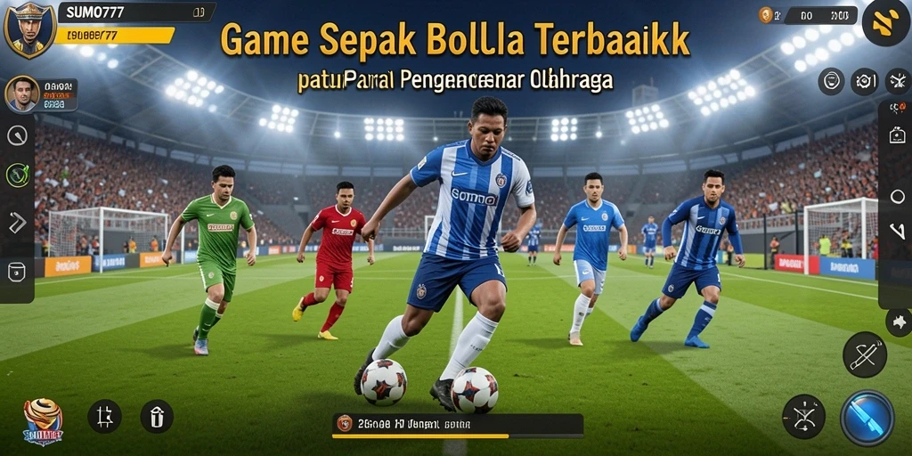 Tampilan gameplay SUMO777 dengan aksi sepak bola yang mendebarkan.