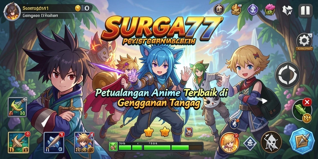 Tampilan gameplay yang memukau dari karakter Anime dalam SURGA77.
