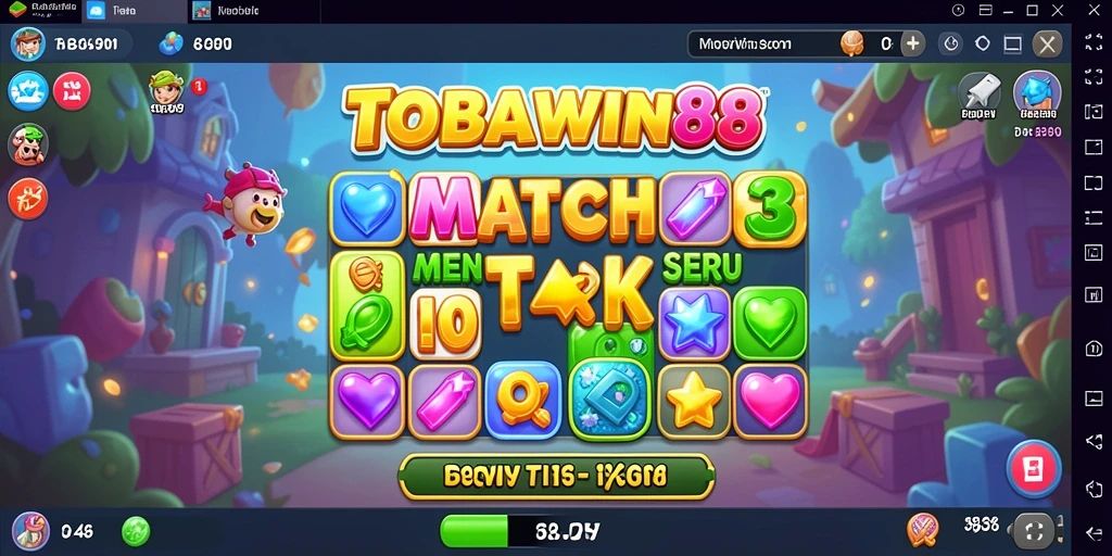 Gameplay seru TOBAWIN88 dengan tantangan Match-3.